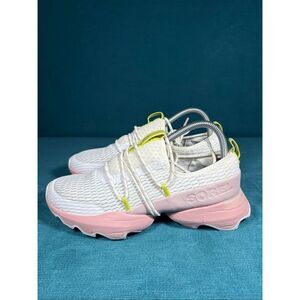 Sorel Kinetic Impact Lace White Pink Neon Yellow Sneakers Women’s 8.5